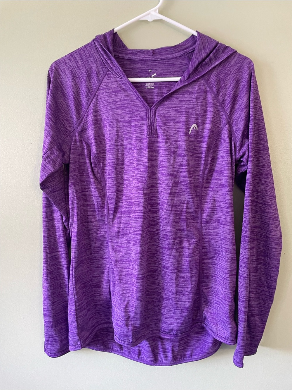 Purple Hooded Athletic Pullover